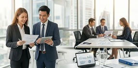Company Formation , Business Woman with the Company Chop processing documents Company Formation , Business Woman with the Company Chop processing documents